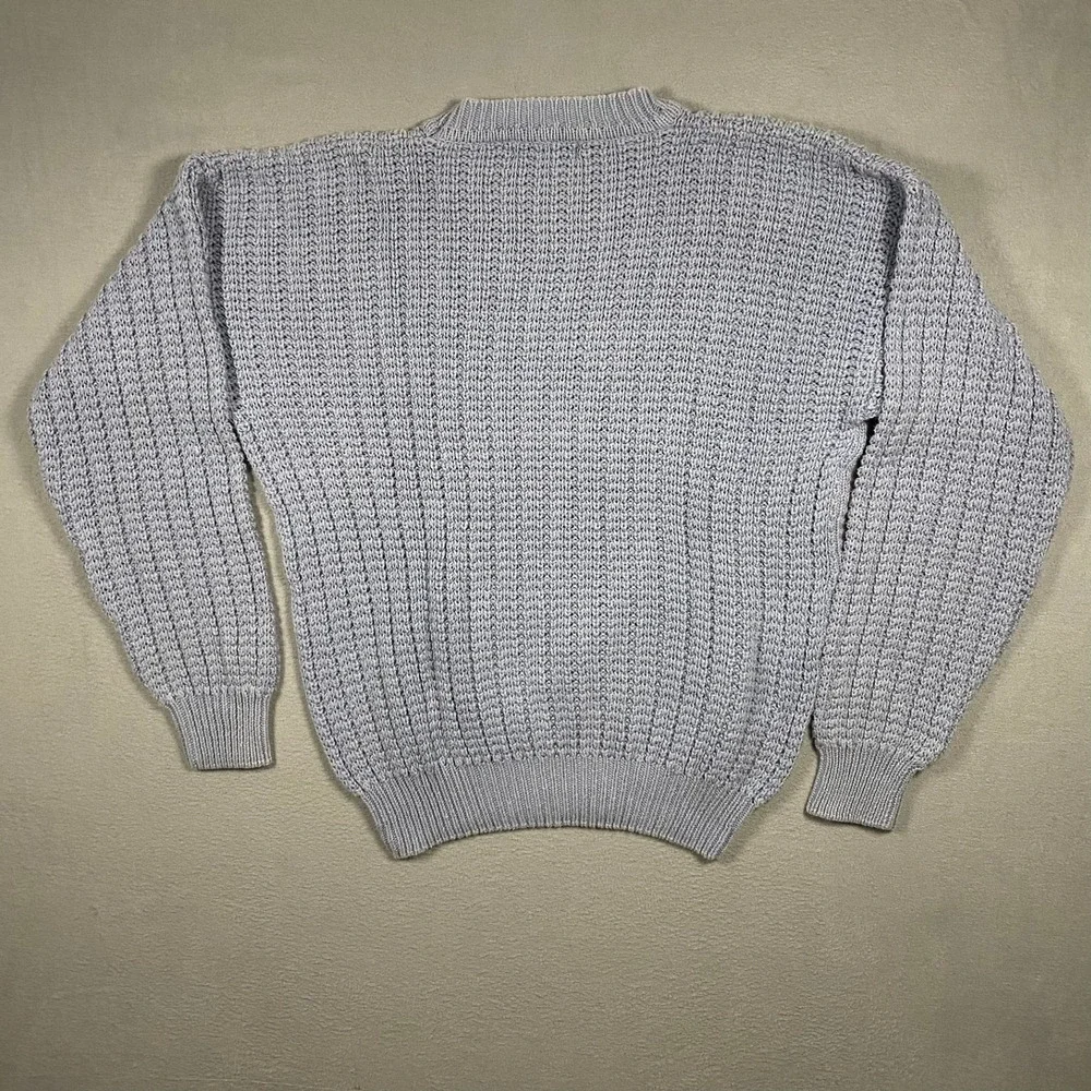 Vintage St Johns Bay Mens XLT Blue‎ Cable Knit Crew Neck Sweater Pullover - Picture 3 of 8